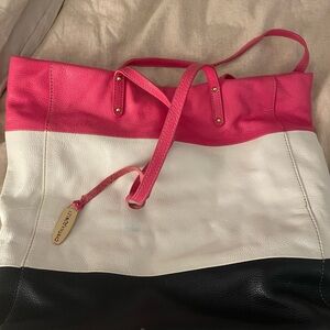 Cynthia Rowley Pink, White, and Black Tote